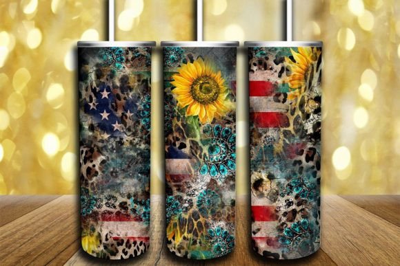 Flag + leopard & sunflowers | Sublimation transfer