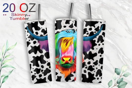 Rainbow highland cow | Sublimation transfer