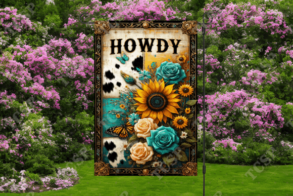 Howdy | Garden flag sublimation transfer