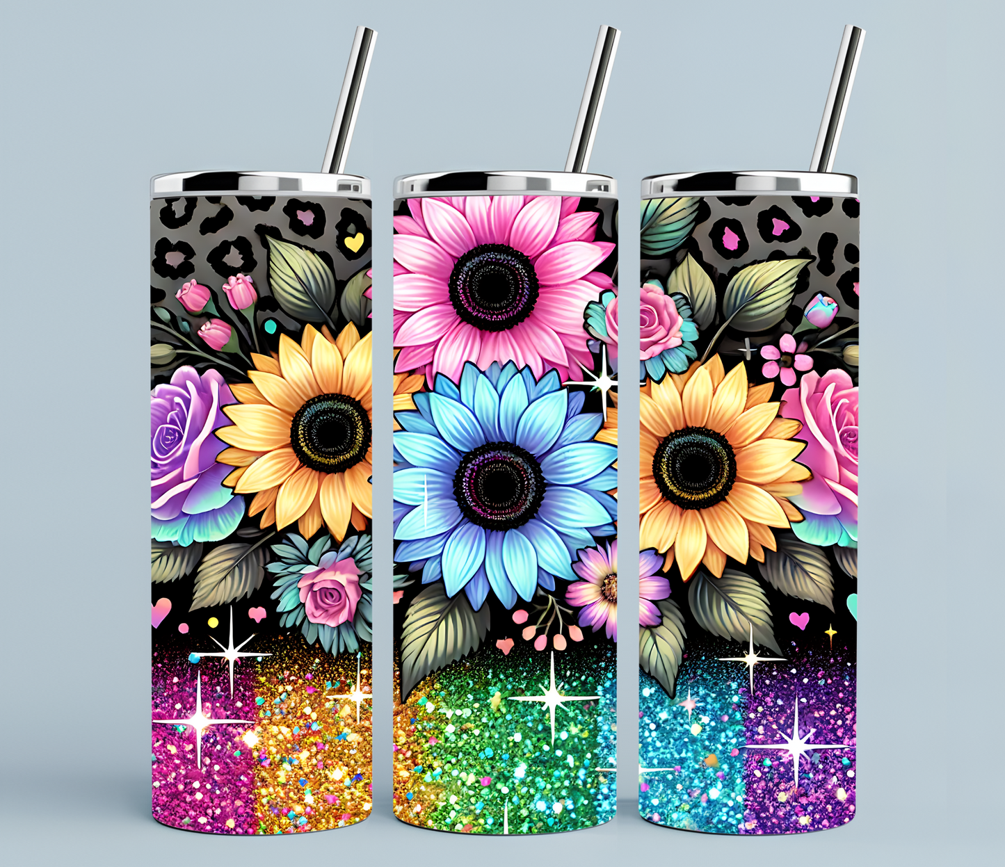 Glitter sunflowers | Sublimation transfer