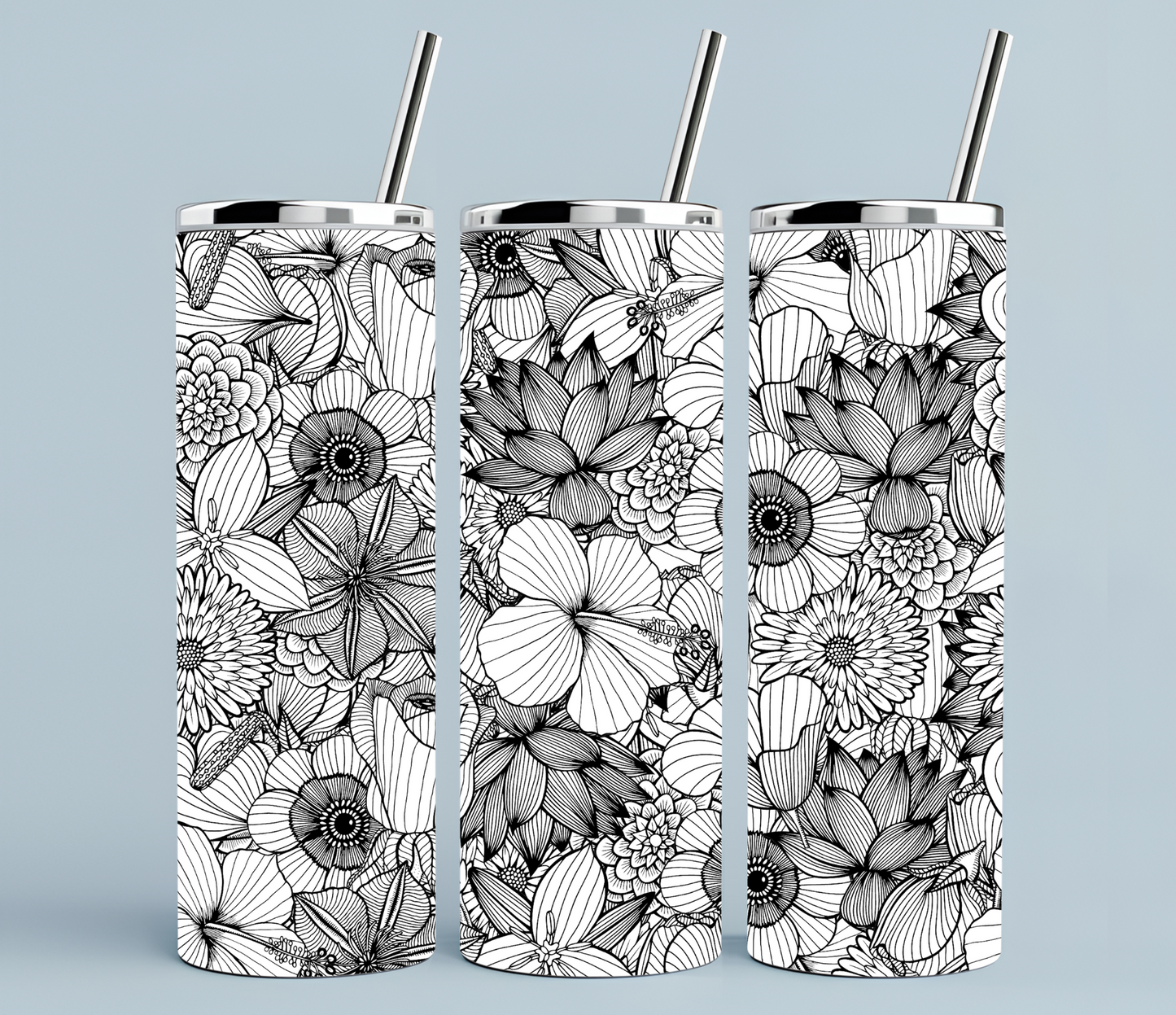 Black & white florals | Sublimation transfer