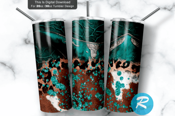 Cow hide + teal | Sublimation transfer