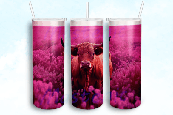Cow + pink flowers | Sublimation transfer