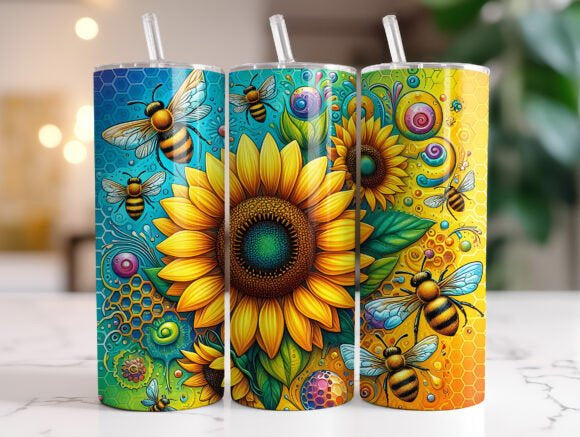 bees + sunflowers | Sublimation transfer