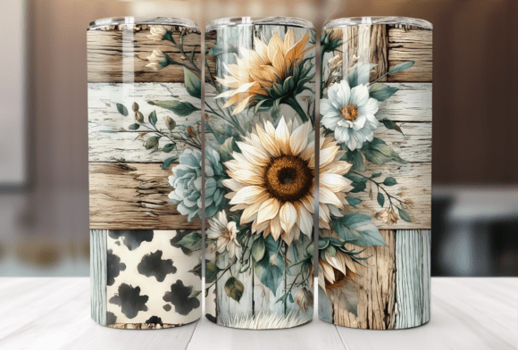 Wooden sunflowers | Sublimation transfer