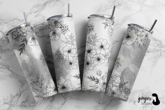 Black and white florals | Sublimation transfer