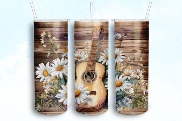 Guitar + daisies | Sublimation transfer