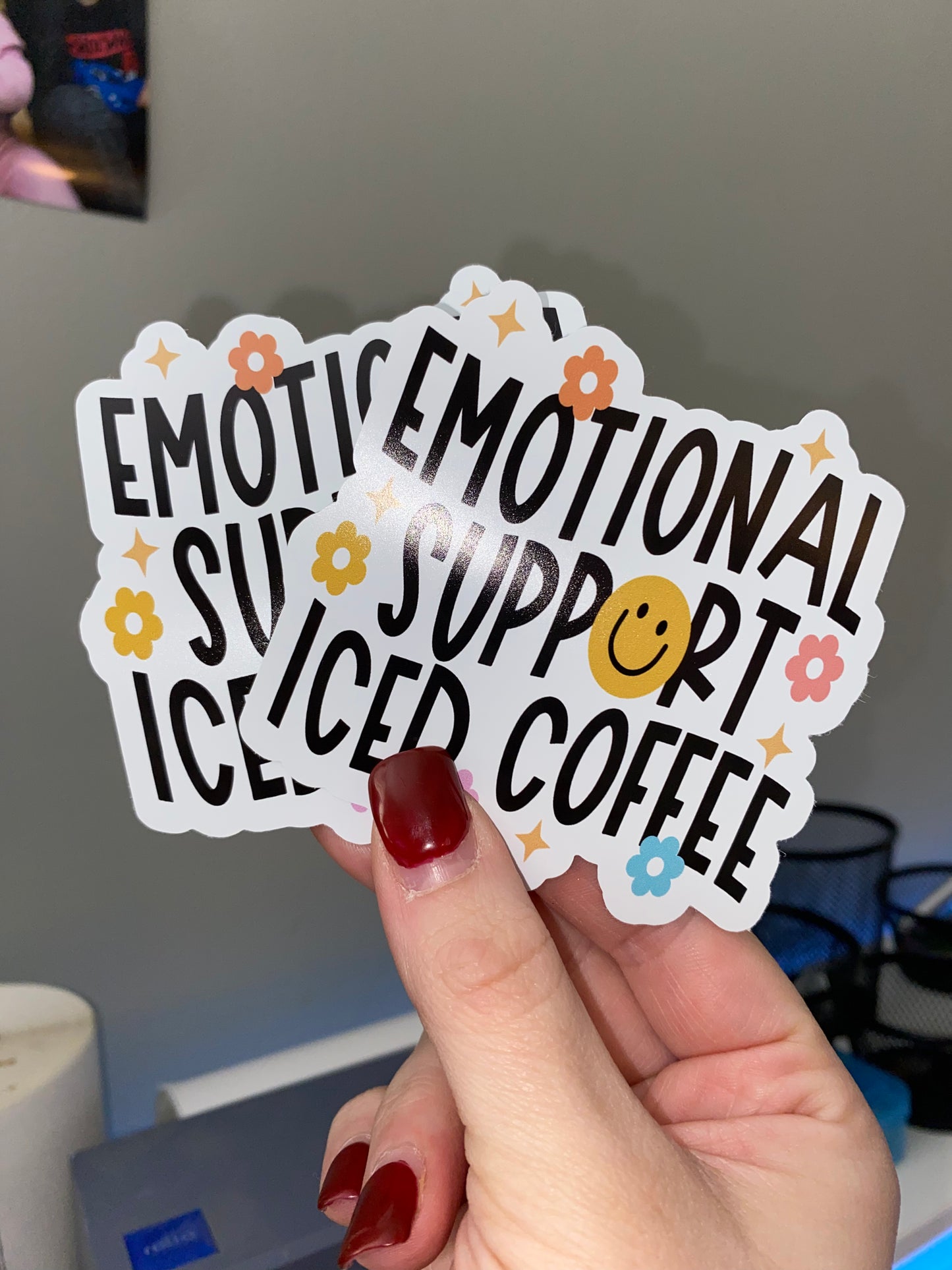Emotional support iced coffee | Stickers