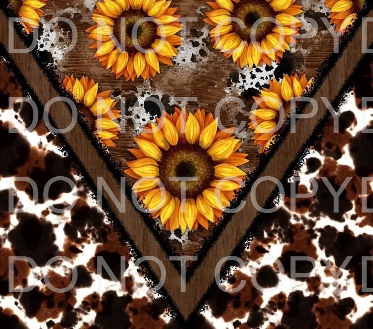 Cowhide + sunflowers | Sublimation transfer