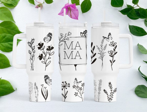 MAMA floral | 40oz transfer