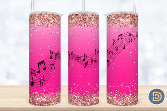Pink ombre + music notes | Sublimation transfer