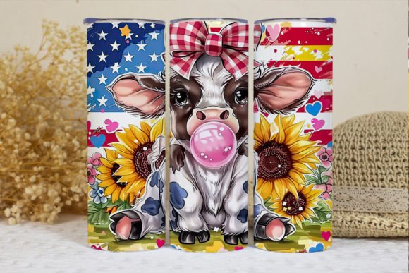 USA + highland cow + sunflowers | Sublimation transfer
