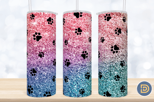 Glitter paw prints | Sublimation transfer