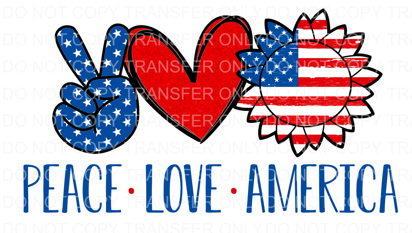 Peace Love America | Sublimation transfer