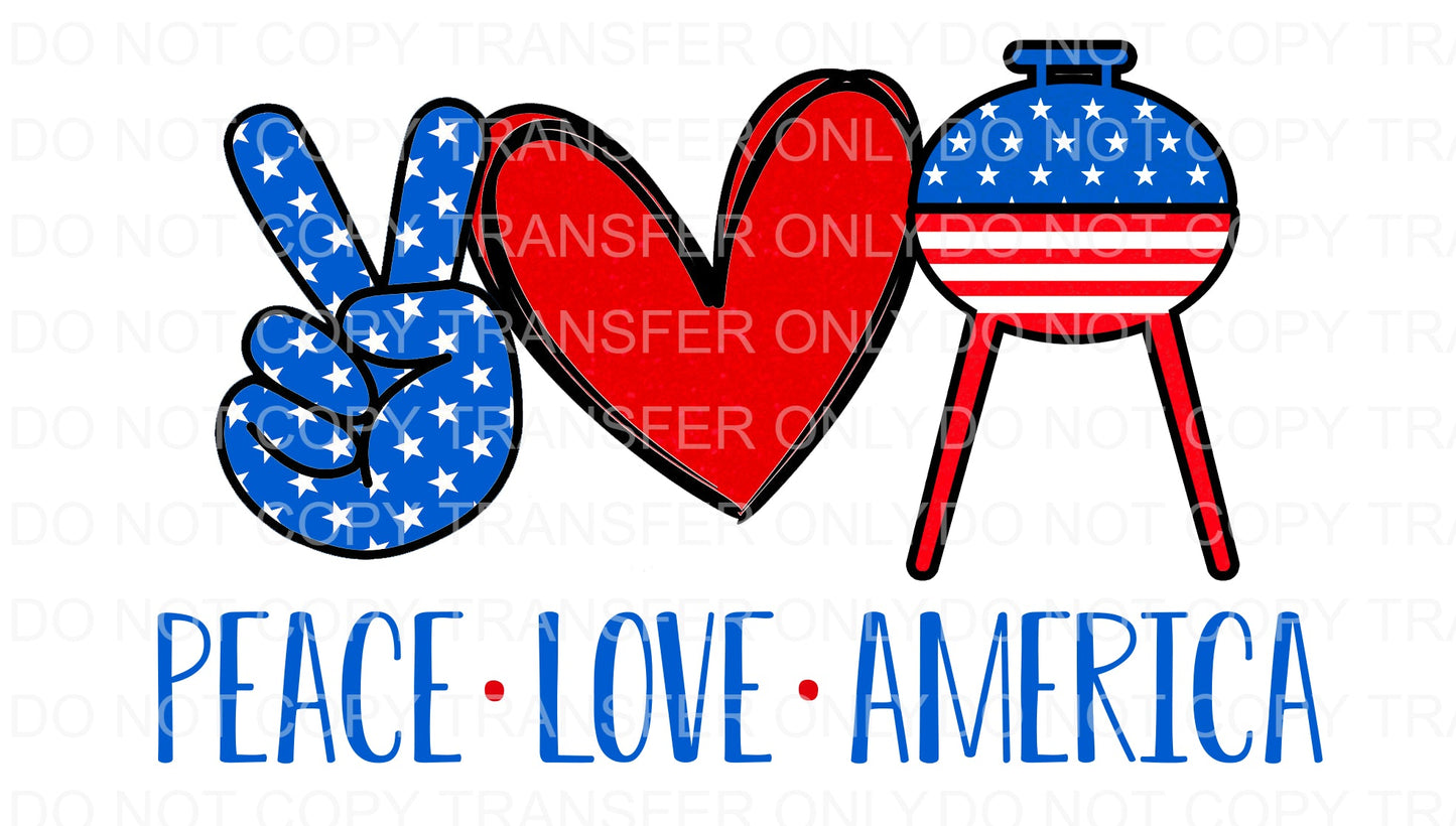 Peace Love America | Sublimation transfer
