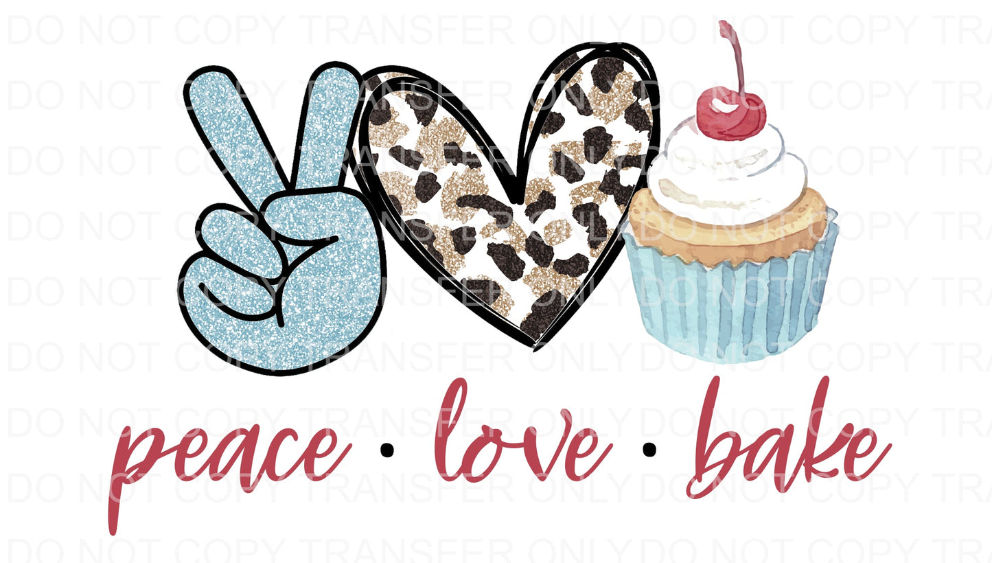 Peace Love Bake | Sublimation transfer