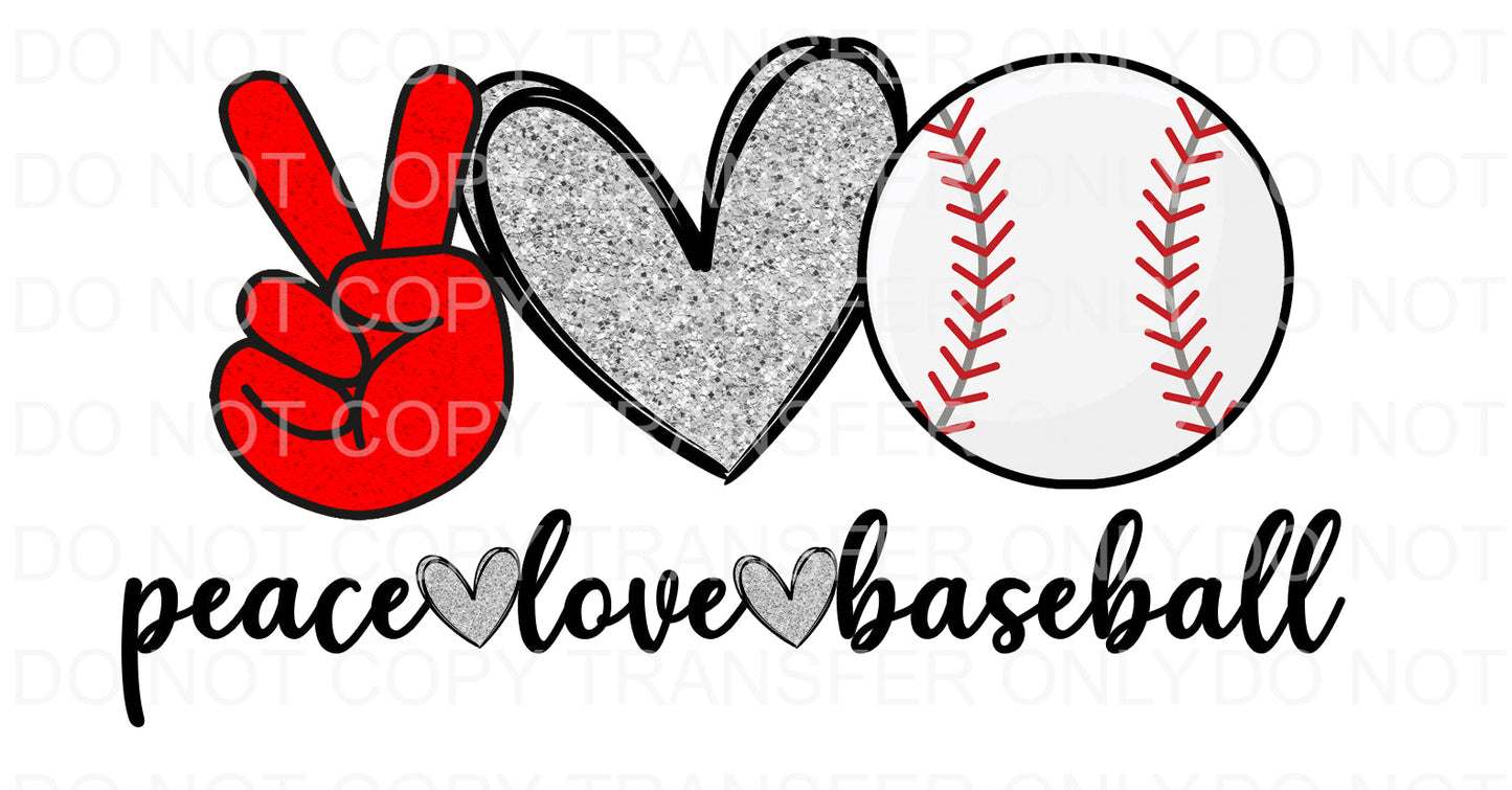 Peace Love Baseball | Sublimation transfer