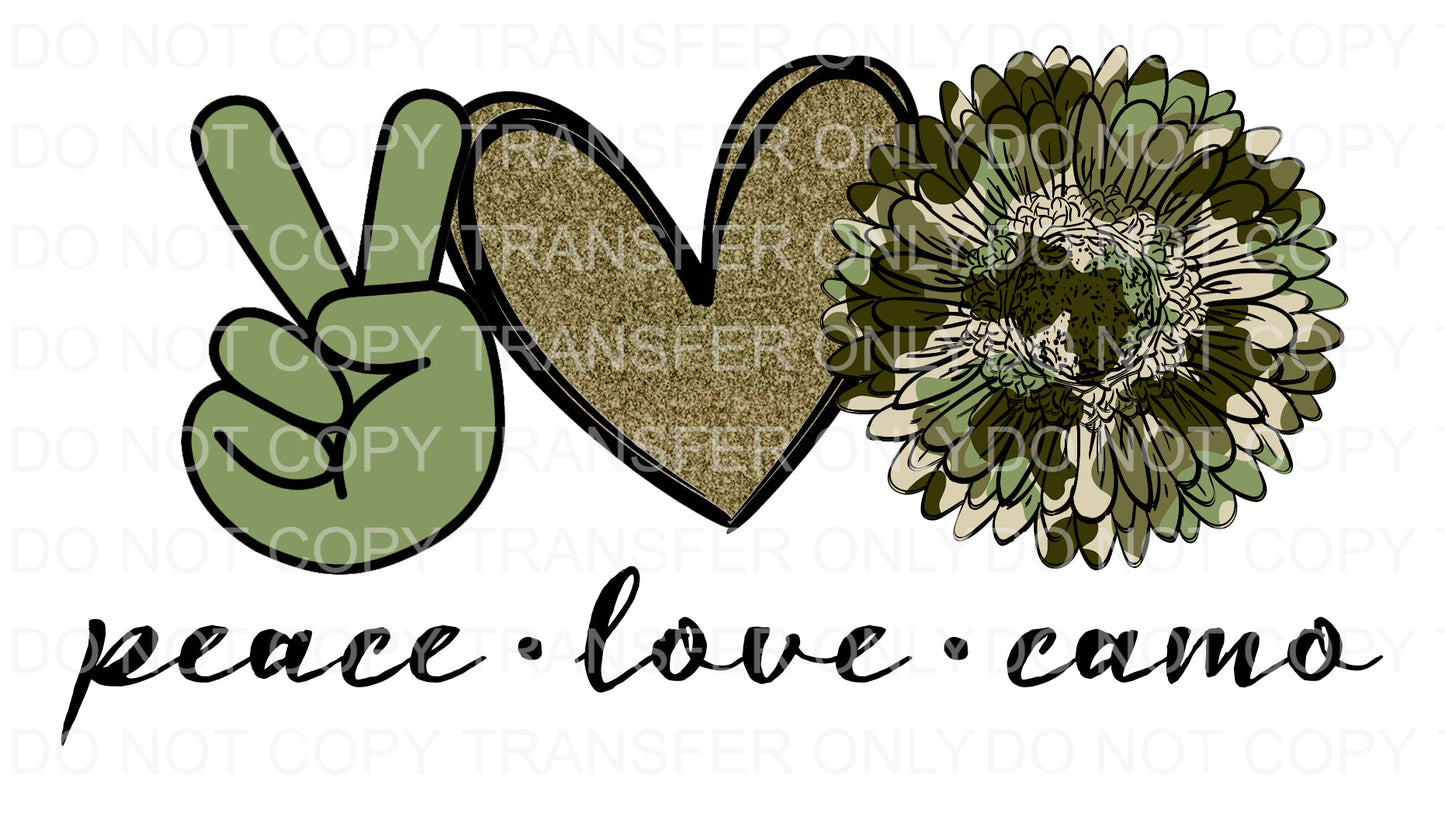 Peace Love camo | Sublimation transfer