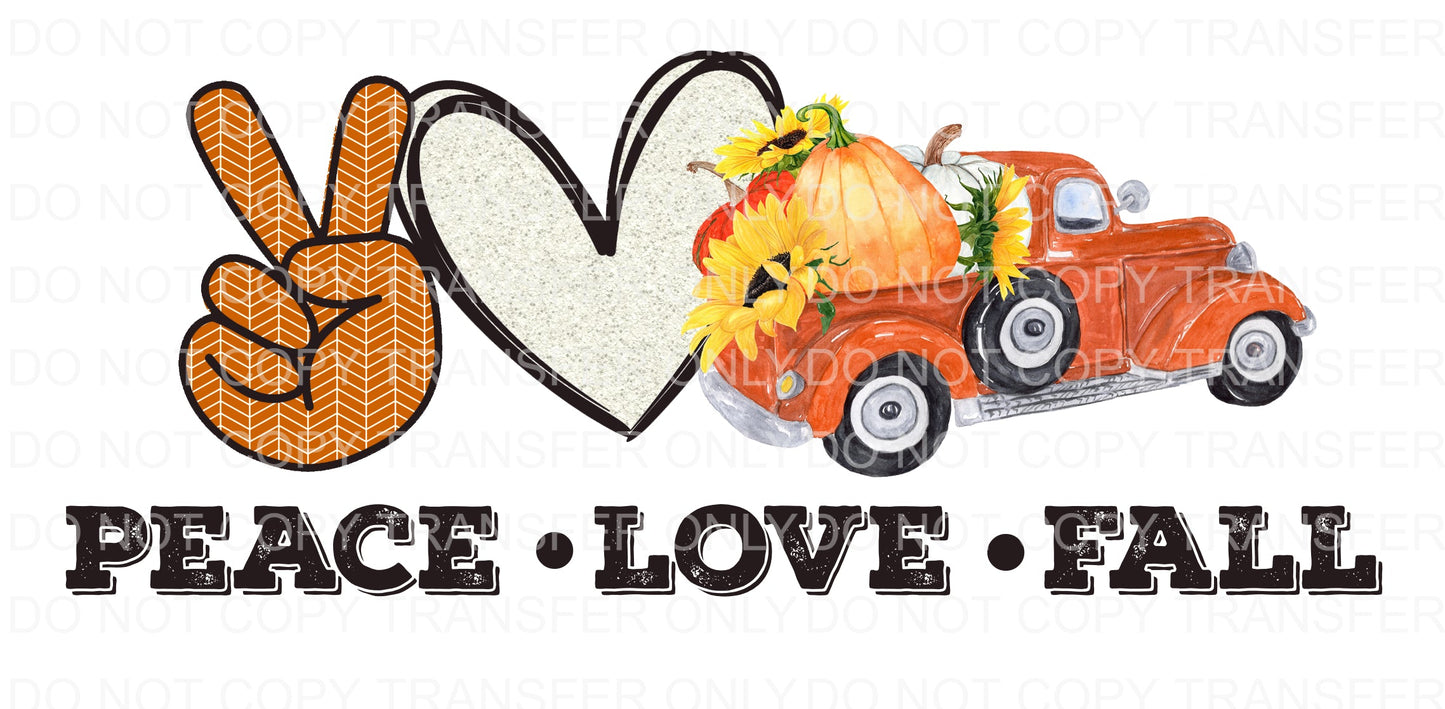 Peace Love Fall | Sublimation transfer