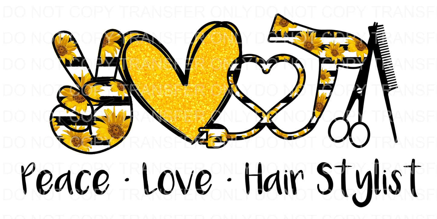 Peace Love hair stylist | Sublimation transfer