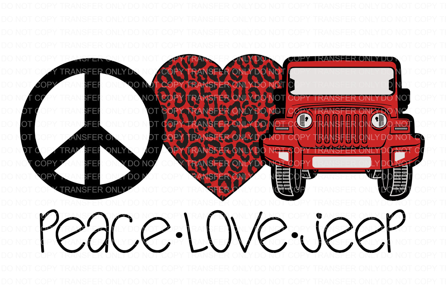 Peace Love Jeep | Sublimation transfer