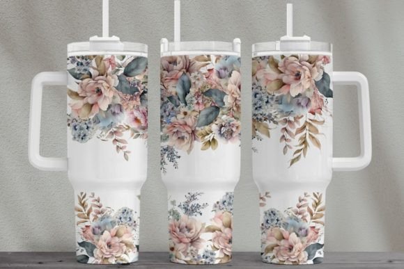 Pink flowers | 40oz transfer