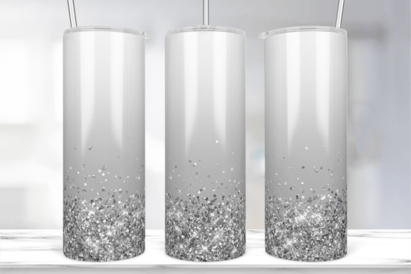 Silver glitter ombre | Sublimation transfer