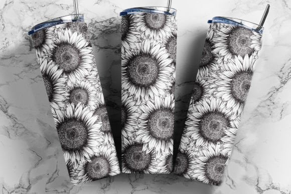 Black & white flowers | Sublimation transfer