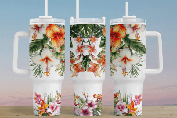 Tropical flowers | 40oz transfer