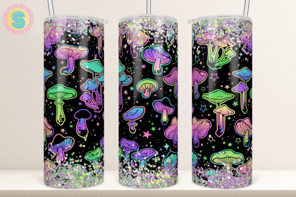 Glitter + mushrooms | Sublimation transfer