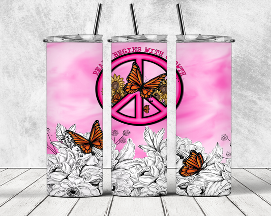 Peace begins with growth | Sublimation transfer