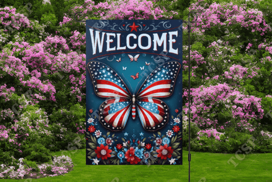 Welcome RWB | Garden flag sublimation transfer