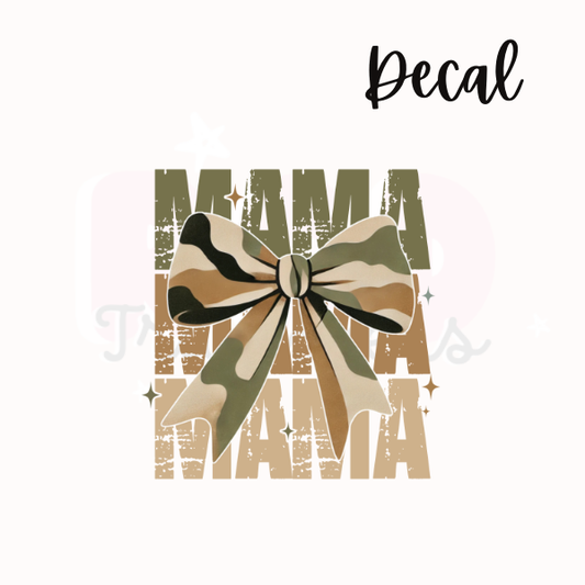 Mama + camo bow | Decal