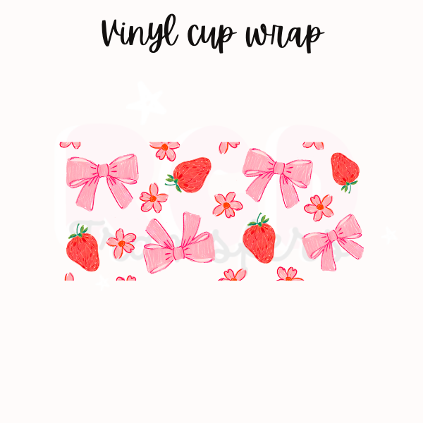 Strawberries + bows | 16oz glass can