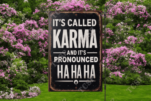 Karma | Garden flag sublimation transfer