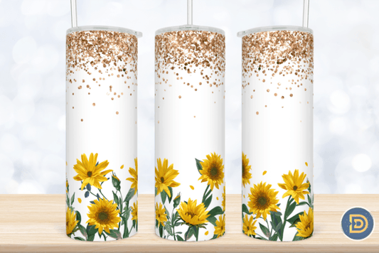 Glitter sunflowers | Sublimation transfer