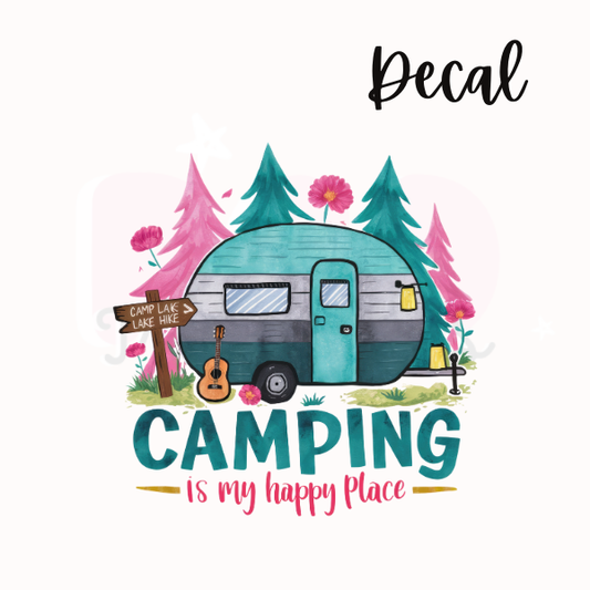 Camping is my happy place | Decal