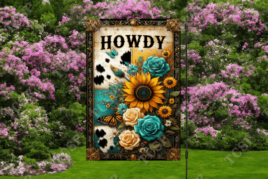 Howdy | Garden flag sublimation transfer