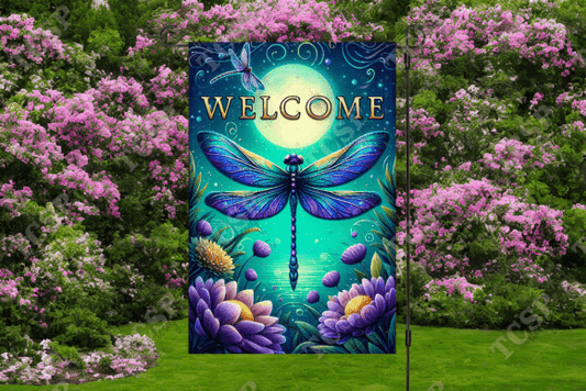 Welcome dragonfly | Garden flag sublimation transfer