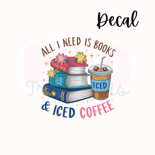 Books & iced coffee | Decal