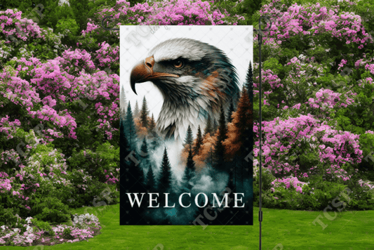 Welcome eagle | Garden flag sublimation transfer