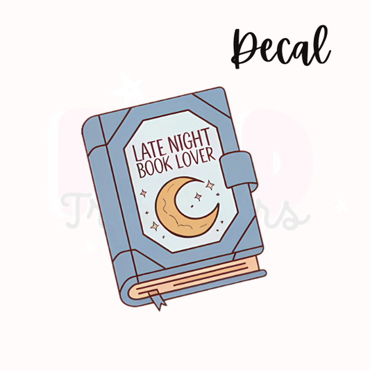 Late night book lover | Decal