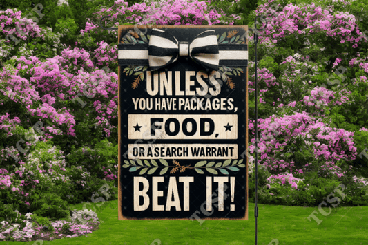 Beat it | Garden flag sublimation transfer