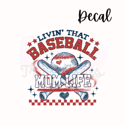 Baseball mom life | Decal