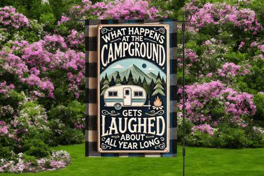 Campground | Garden flag sublimation transfer
