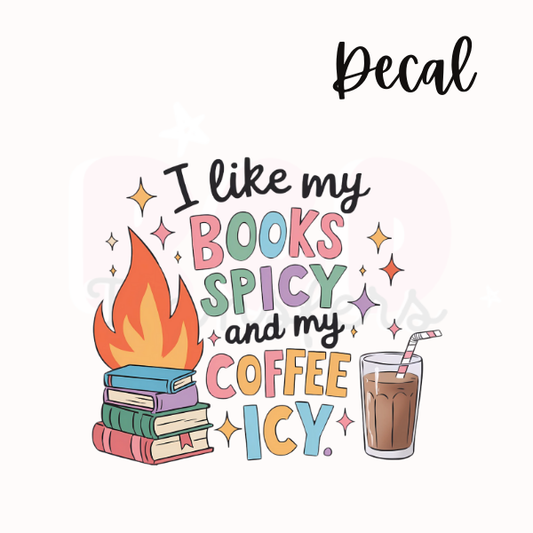 Books spicy + coffee icy | Decal