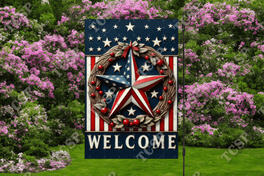 Welcome star | Garden flag sublimation transfer
