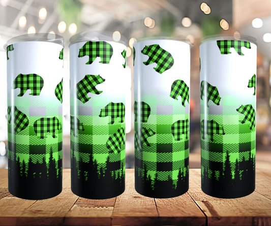 Bear + green plaid | Sublimation transfer
