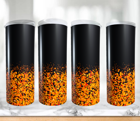Black w/ orange glitter | Sublimation transfer