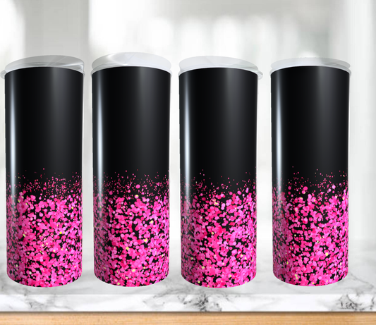 Black w/ pink glitter | Sublimation transfer